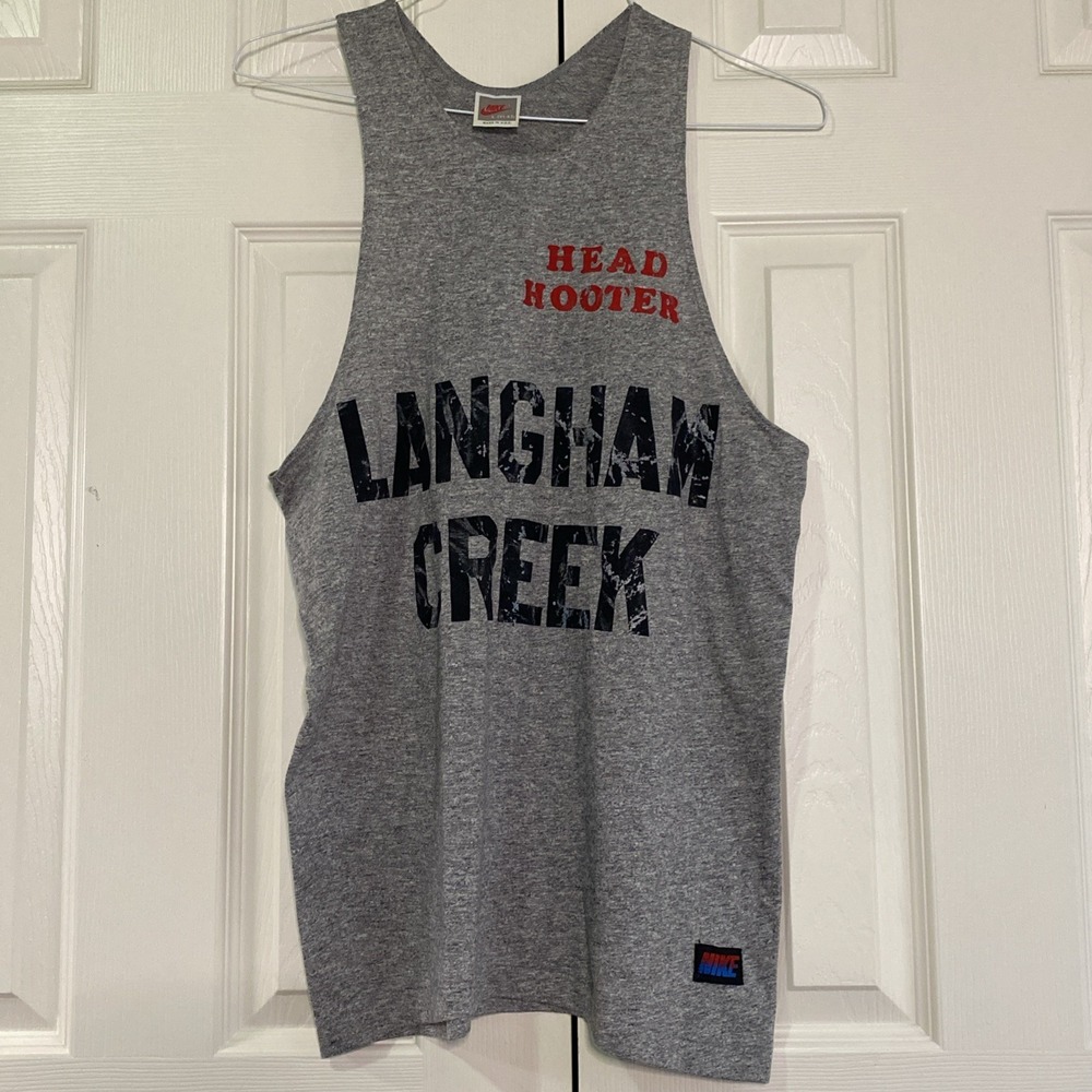 Vintage Nike Tank Top Mens L gym Head hooter Langham Creek 80s 90s air Grey USA
